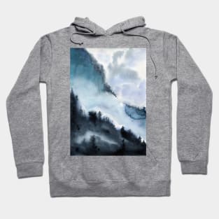 Watercolor landscape sky clouds Hoodie